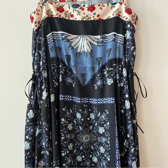 Sandro Niels Tapestry Floral Mixed Print Satin Midi Dress - Picture 5 of 12